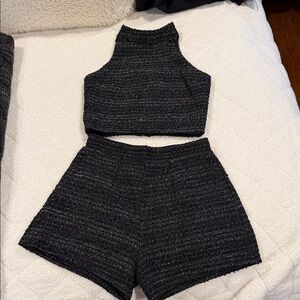 Kids Bloomingdales  Matching Set EUC size 12 top 10 shorts tweed